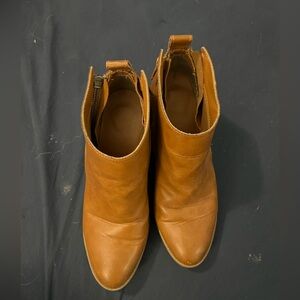 Faded Glory Cognac Leather Ankle Booties